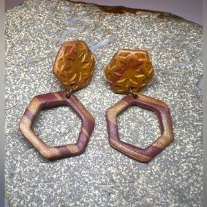 Brown Clay Earrings